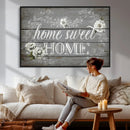 Home Sweet Home Sign Wall Art Canvas Print, Floral Farmhouse by MyGreatCanvas | Canvas Wall Art Prints | Photo Prints & Wall Decor