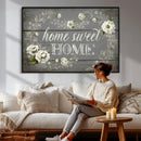 Home Sweet Home Wall Art Canvas Print, Floral Farmhouse by MyGreatCanvas | Canvas Wall Art Prints | Photo Prints & Wall Decor