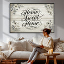 Home Sweet Home Wall Art Canvas Print, Floral Farmhouse by MyGreatCanvas | Canvas Wall Art Prints | Photo Prints & Wall Decor