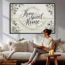 Home Sweet Home Wall Art Canvas Print, Floral Farmhouse by MyGreatCanvas | Canvas Wall Art Prints | Photo Prints & Wall Decor