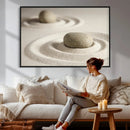 Zen Garden Stone Sand Canvas | Japanese Rock Garden Wall Art by MyGreatCanvas | Canvas Wall Art Prints | Photo Prints & Wall Decor