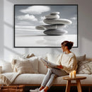 Zen Stone Wall Art Canvas Print, Balanced Rock Stack Framed by MyGreatCanvas | Canvas Wall Art Prints | Photo Prints & Wall Decor