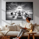 Airplane Wall Art Canvas Print, Black and White Jet Aircraft by MyGreatCanvas | Canvas Wall Art Prints | Photo Prints & Wall Decor