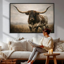 Longhorn Bull Wall Art Canvas Print, Western Farmhouse by MyGreatCanvas | Canvas Wall Art Prints | Photo Prints & Wall Decor