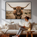 Texas Longhorn Bull Wall Art Canvas Print, Western Farmhouse by MyGreatCanvas | Canvas Wall Art Prints | Photo Prints & Wall Decor