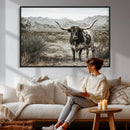 Texas Longhorn Bull Wall Art Canvas Print, Western Farmhouse by MyGreatCanvas | Canvas Wall Art Prints | Photo Prints & Wall Decor