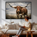 Texas Longhorn Canvas Wall Art Western Bull Desert Moody by MyGreatCanvas | Canvas Wall Art Prints | Photo Prints & Wall Decor