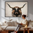 Texas Longhorn Canvas Wall Art Western Bull Desert Moody by MyGreatCanvas | Canvas Wall Art Prints | Photo Prints & Wall Decor