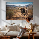 Texas Longhorn Canvas Wall Art Western Bull Desert Moody by MyGreatCanvas | Canvas Wall Art Prints | Photo Prints & Wall Decor
