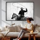 Cowboy Lasso Canvas Wall Art, Black White Western Horse by MyGreatCanvas | Canvas Wall Art Prints | Photo Prints & Wall Decor