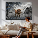 Texas Longhorn Canvas Wall Art, Rustic Farm Barn Bluebonnet by MyGreatCanvas | Canvas Wall Art Prints | Photo Prints & Wall Decor