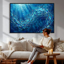 School of Fish Canvas Print | Blue Ocean Underwater Wall Art by MyGreatCanvas | Canvas Wall Art Prints | Photo Prints & Wall Decor