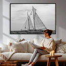 Vintage Sailboat Wall Art Canvas Print, Black and White by MyGreatCanvas | Canvas Wall Art Prints | Photo Prints & Wall Decor