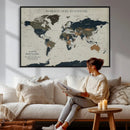 Custom Push Pin World Map Wall Art Canvas Print – by MyGreatCanvas | Canvas Wall Art Prints | Photo Prints & Wall Decor