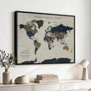 Custom Push Pin World Map Wall Art Canvas Print –