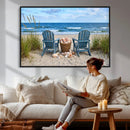 Large Beach Canvas Wall Art Coastal Adirondack Chairs Ocean by MyGreatCanvas | Canvas Wall Art Prints | Photo Prints & Wall Decor
