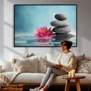 Zen Canvas Wall Art Lotus Flower Stacked Stones Teal Spa by MyGreatCanvas | Canvas Wall Art Prints | Photo Prints & Wall Decor