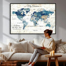 Watercolor World Map Canvas Wall Art Print – Abstract by MyGreatCanvas | Canvas Wall Art Prints | Photo Prints & Wall Decor
