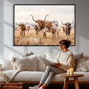 Texas Longhorn Canvas Wall Art, Rustic Farm Animal Photography Print, Farmhouse Country Decor, Western Ranch Art by MyGreatCanvas | Canvas Wall Art Prints | Photo Prints & Wall Decor