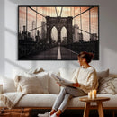 Brooklyn Bridge Canvas Wall Art, New York City Skyline Photography Print, NYC Landmark Urban Decor Artwork by MyGreatCanvas | Canvas Wall Art Prints | Photo Prints & Wall Decor