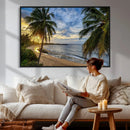 Mar Chiquita Beach Puerto Rico Canvas Wall Art, Manati Caribbean Coastal Photography Print, Tropical Ocean Sunset Decor by MyGreatCanvas | Canvas Wall Art Prints | Photo Prints & Wall Decor