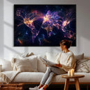 Global Flight Routes Map Canvas Wall Art, Worldwide Aviation Network Print, International Air Travel Wall Decor by MyGreatCanvas | Canvas Wall Art Prints | Photo Prints & Wall Decor