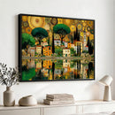 Gustav Klimt Golden Cityscape Wall Art Canvas Print,