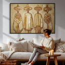 Mexican Folk Art Canvas Wall Art, Charro Poncho Sombrero Painting Print, Neutral Beige Boho Decor, Southwestern Impasto Style, Living Room Art by MyGreatCanvas | Canvas Wall Art Prints | Photo Prints & Wall Decor