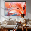 Peach Lily Canvas Wall Art, Coral Pink Flower Macro Photo Print, Botanical Bedroom Decor, Soft Floral Photography, Living Room Wall Art by MyGreatCanvas | Canvas Wall Art Prints | Photo Prints & Wall Decor