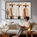 Mexican Wall Art Canvas Print, Southwestern Sombrero Poncho Painting, Neutral Earthy Boho Decor, Fiesta Living Room Art, Impasto Style Print by MyGreatCanvas | Canvas Wall Art Prints | Photo Prints & Wall Decor