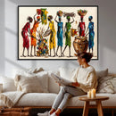 African Folk Art Canvas Wall Art, Colorful African Women Village Painting Print, Tribal Ethnic Home Decor, Vibrant African Art, Living Room by MyGreatCanvas | Canvas Wall Art Prints | Photo Prints & Wall Decor