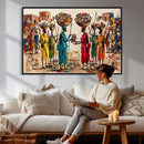 African Folk Art Canvas Wall Art, Colorful African Women Village Painting Print, Tribal Ethnic Home Decor, Vibrant African Art, Living Room by MyGreatCanvas | Canvas Wall Art Prints | Photo Prints & Wall Decor