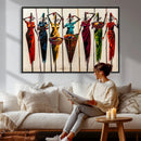 African Folk Art Canvas Wall Art, Colorful African Women Village Painting Print, Tribal Ethnic Home Decor, Vibrant African Art, Living Room by MyGreatCanvas | Canvas Wall Art Prints | Photo Prints & Wall Decor