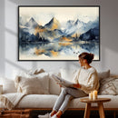 Lake Abstract Mountain Wall Art Canvas Print