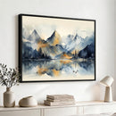 Lake Abstract Mountain Wall Art Canvas Print