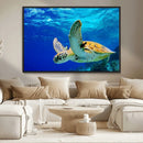 Sea Turtle Wall Art Canvas Print, Sea life in the Ocean Wall