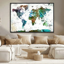 Modern Watercolor World Map Canvas Wall Art – Framed by MyGreatCanvas | Canvas Wall Art Prints | Photo Prints & Wall Decor