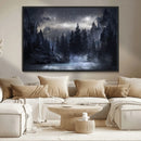 Night Landscape and Trees Wall Art Canvas Print