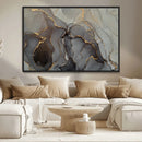 Gray Marble Fluid Wall Art – Modern Abstract Canvas Print