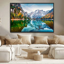 Spectacular autumn view of Braies Lake Wall Art Canvas Print by MyGreatCanvas | Canvas Wall Art Prints | Photo Prints & Wall Decor
