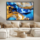 Blue Orange Marble Fluid Effect Canvas Wall Art Print by MyGreatCanvas | Canvas Wall Art Prints | Photo Prints & Wall Decor