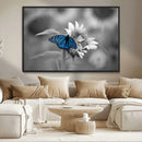 Blue Butterfly Black and White Canvas Wall Art by MyGreatCanvas | Canvas Wall Art Prints | Photo Prints & Wall Decor