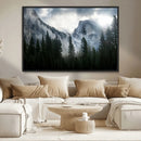 Wall Art Foggy Forest Landscape Canvas Print