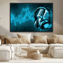 Music and Microphone Wall Art Canvas Print by MyGreatCanvas | Canvas Wall Art Prints | Photo Prints & Wall Decor