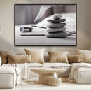 Burning Incense and Zen Stones Buddhism Wall Art, Zen Stones