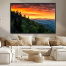 Forest Landscape Wall Art Sunset Canvas, Forest Sunset