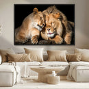 Lion and Lioness Wall Art Canvas Print – Framed African