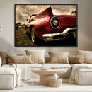Red Classic Car Wall Art Canvas Print