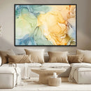 Green and Yellow Marble Fluid Effect Wall Art, Green and
