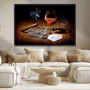 Whiskey Cigar Wall Art Canvas Print Kitchen Wall